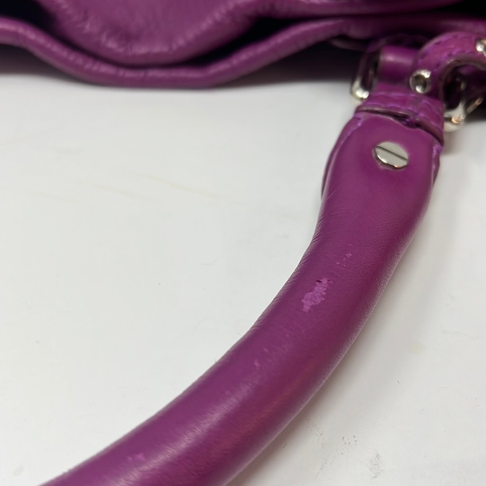 Marc by Marc Jacobs Purple Leather Long Tote Bag Double Handle Shoulder Strap - Picture 10 of 16